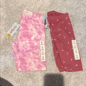 Cat & Jack Pink Tie-Dye and Red Floral Kids Shorts